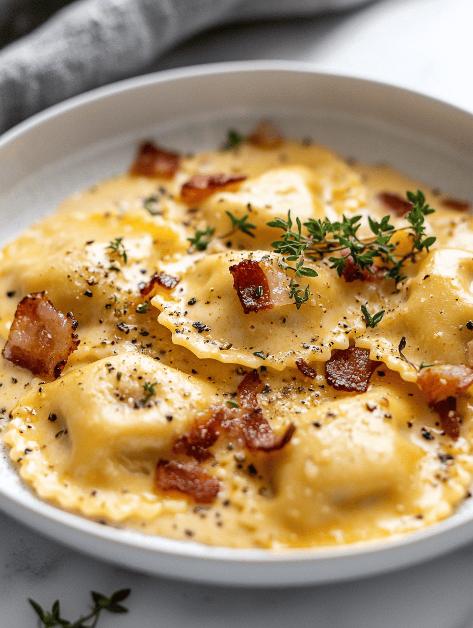 Olive Garden Inspired Ravioli Carbonara: A Surprise Twist That Feels Like Home