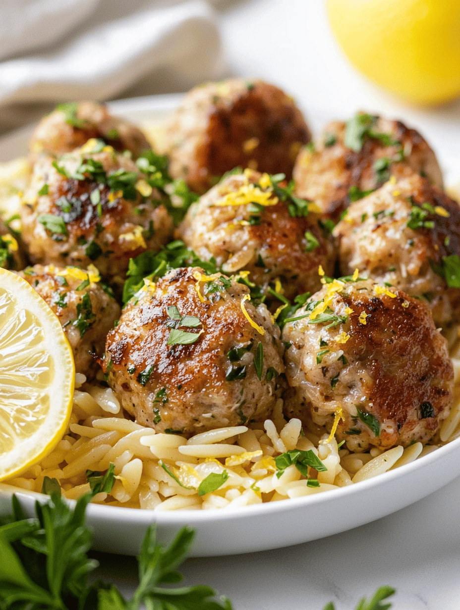 Greek Chicken Meatballs with Lemon Orzo: A Weird Love Affair with the Kitchen Sink
