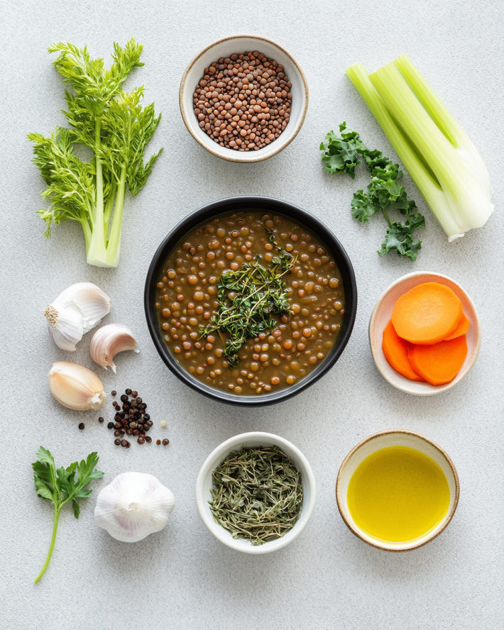 Rustic Lentil Soup with Wild Herbs Recipe