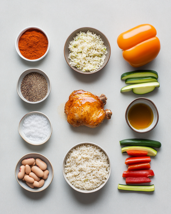 One-Pan Spiced Chicken with Beans and Rice Recipe