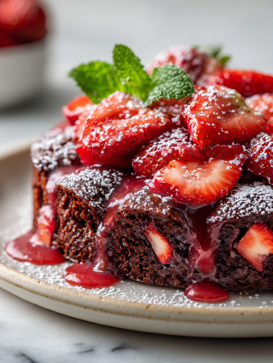 Strawberry Earthquake Cake