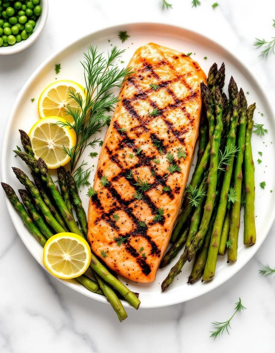 Grilled Salmon With Asparagus
