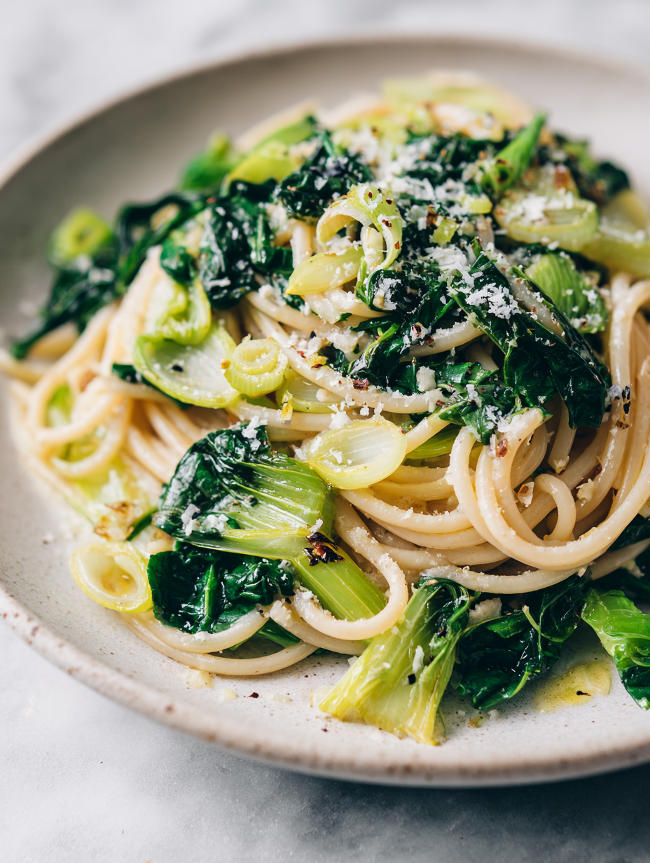 Leek And Spinach Pasta Recipe