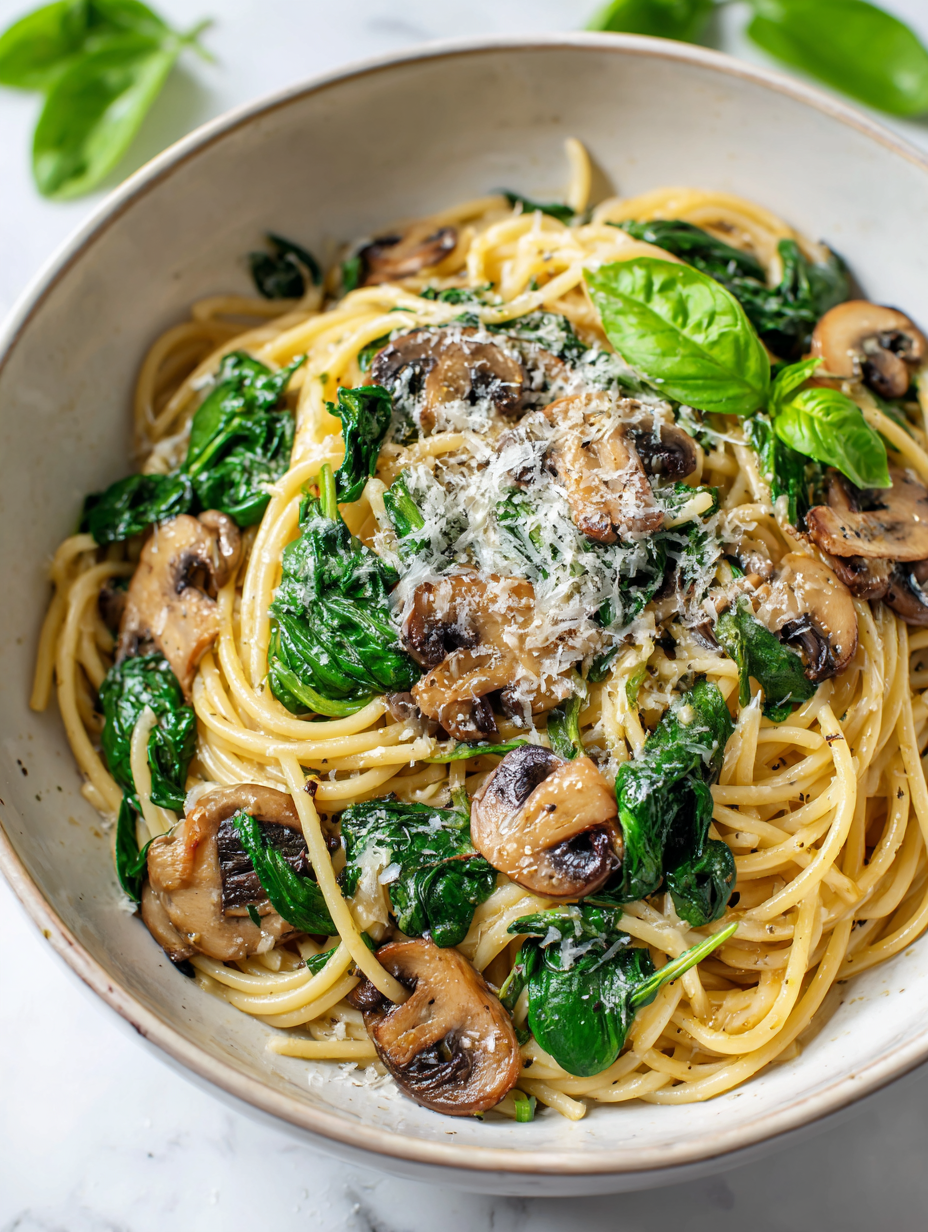 Spinach And Mushroom Pasta Recipe